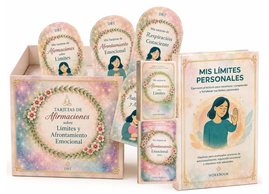 Material de Regula tus Límites Personales con 40 tarjetas terapéuticas